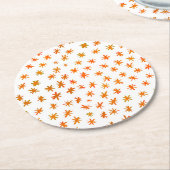 Waterverf sterren - oranje ronde kartonnen onderzetter (Gebogen)