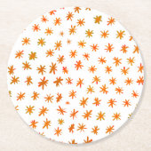 Waterverf sterren - oranje ronde kartonnen onderzetter (Voorkant)