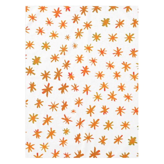 Waterverf sterren - oranje tafelkleed (Voorkant)