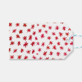 Waterverf sterren - rood cadeaulabel (Voorkant (Horizontaal))
