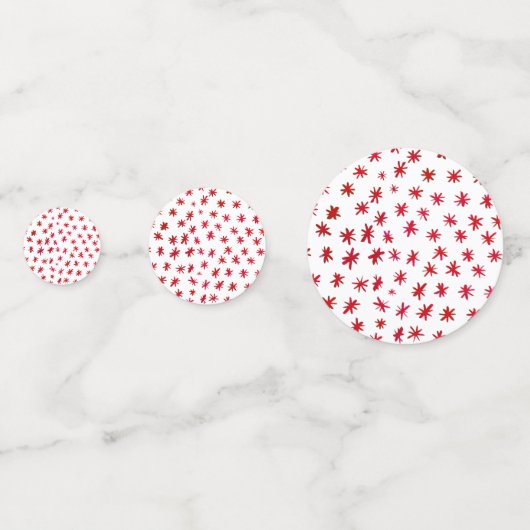 Waterverf sterren - rood confetti (Voorkanten)