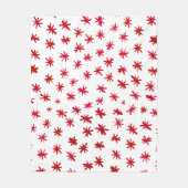Waterverf sterren - rood fleece deken (Voorkant)