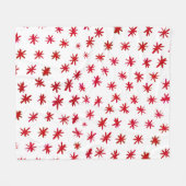 Waterverf sterren - rood fleece deken (Voorkant (Horizontaal))