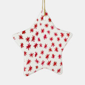 Waterverf sterren - rood keramisch Ornament (Rechts)