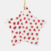 Waterverf sterren - rood keramisch Ornament (Voorkant)