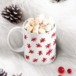 Waterverf sterren - rood koffiemok