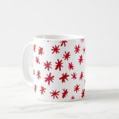 Waterverf sterren - rood koffiemok (Voorkant links)