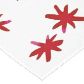 Waterverf sterren - rood korte tafelloper (Hoek)