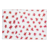 Waterverf sterren - rood kussensloop (Achterkant-Links)