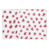 Waterverf sterren - rood kussensloop (Voorkant-Links)