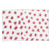 Waterverf sterren - rood kussensloop (Voorkant-Rechts)