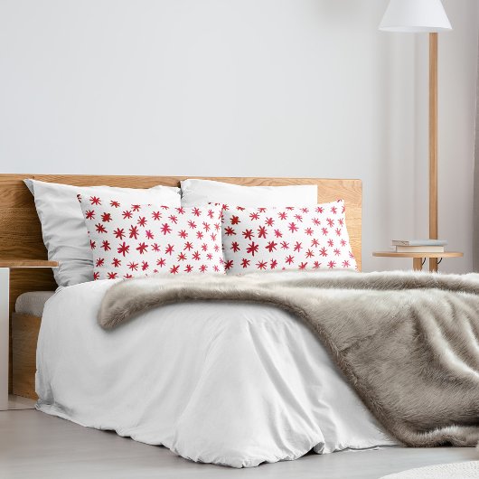 Waterverf sterren - rood kussensloop