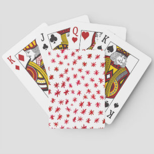 Waterverf sterren - rood pokerkaarten