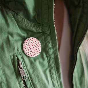 Waterverf sterren - rood ronde button 7,6 cm