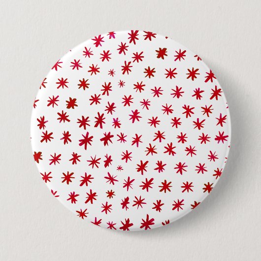 Waterverf sterren - rood ronde button 7,6 cm (Voorkant)