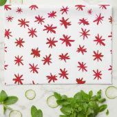 Waterverf sterren - rood theedoek (Gevouwen)