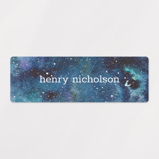 Waterverf Sterren Ruimte Blauw Galaxy Waterdicht Labels (Design 2)