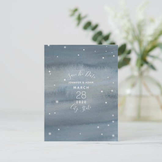 Waterverf sterren Sla de datum Briefkaart (Staand voorkant)