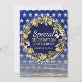 Waterverf sterren & stripes Dinner & Dance Invite Kaart (Voorkant)