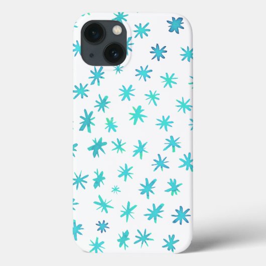 Waterverf sterren - turquoise Case-Mate iPhone case (Achterkant)
