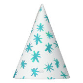 Waterverf sterren - turquoise feesthoedjes (Links)