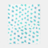 Waterverf sterren - turquoise fleece deken (Voorkant)