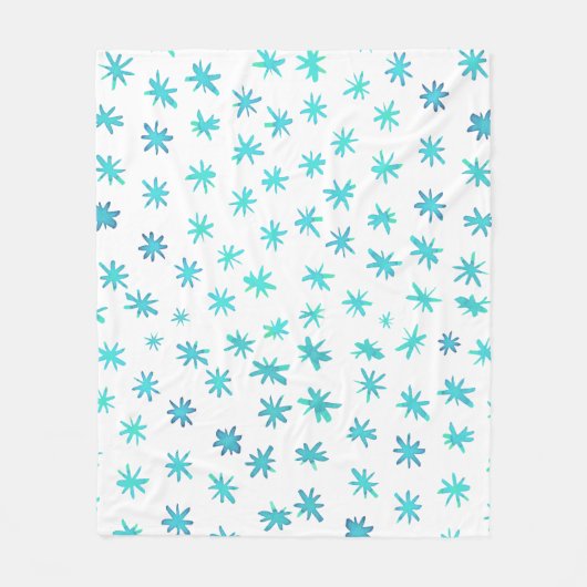 Waterverf sterren - turquoise fleece deken (Voorkant)
