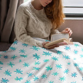 Waterverf sterren - turquoise fleece deken