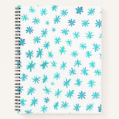 Waterverf sterren - turquoise notitieboek (Voorkant)