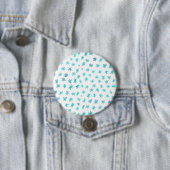 Waterverf sterren - turquoise ronde button 7,6 cm (In situ)