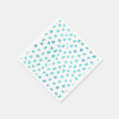 Waterverf sterren - turquoise servet (Hoek)
