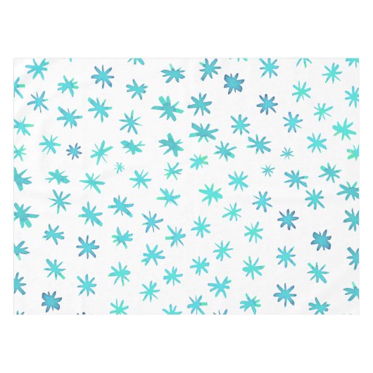 Waterverf sterren - turquoise tafelkleed (Voorkant (Horizontaal))