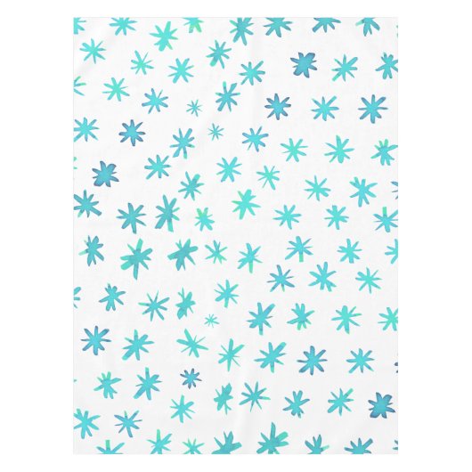 Waterverf sterren - turquoise tafelkleed (Voorkant)