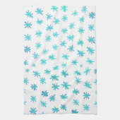 Waterverf sterren - turquoise theedoek (Verticaal)