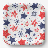 Waterverf sterren Vierde juli Papieren Bordje (Voorkant)