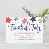 Waterverf sterren Vierde uitnodiging van juli (Staand voorkant)