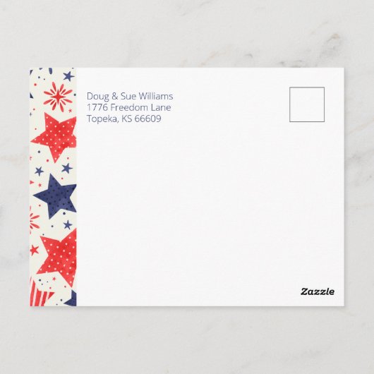 Waterverf sterren Vierde uitnodiging van juli (Achterkant)