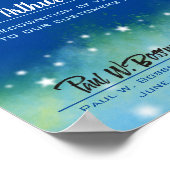 Waterverf sterren werknemer van het maanddisplay poster (Hoek)