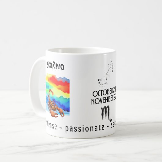 waterverf sterrenbeeld Schorpioen Koffiemok (Voorkant links)