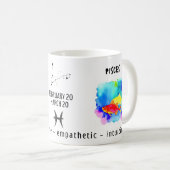 waterverf Sterrenbeeld Vissen en eigenschappen Koffiemok (Voorkant rechts)