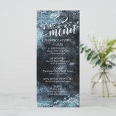 Waterverf Sterrennacht Celestial Bruiloft Menu (Staand voorkant)