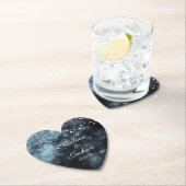 Waterverf Sterrennacht Celestial Wedding Monogram Kartonnen Onderzetters (Insitu)