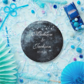 Waterverf Sterrennacht Celestial Wedding Monogram Papieren Bordje (Feest)
