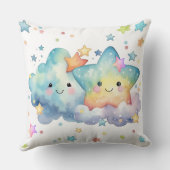 Waterverf Sterrennacht met wolken Kussen (Achterkant)