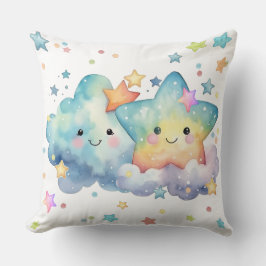 Waterverf Sterrennacht met wolken Kussen