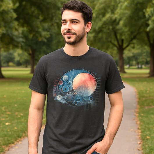 Waterverf Sterrenstelsel Abstracte Kunst Grijs T-shirt