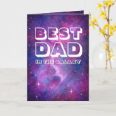 Waterverf Sterrenstelsel Beste Papa Kaart (Gele Bloem)