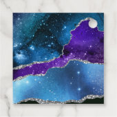 Waterverf Sterrenstelsel Glitter Agate Bruiloft Bedankjes Labels (Achterkant)