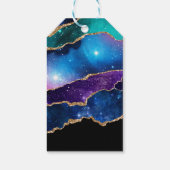 Waterverf Sterrenstelsel Glitter Agate Huwelijk Cadeaulabel (Achterkant)