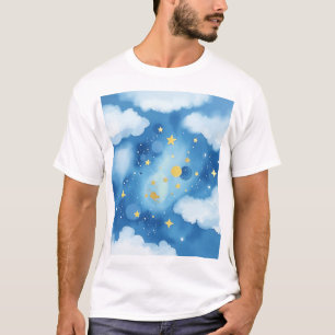 Waterverf sterrenstelsel met metallic hoogtepunten t-shirt